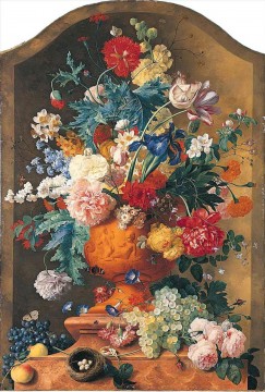 Flowers in a Terracotta Vase Jan van Huysum classical flowers Oil Paintings